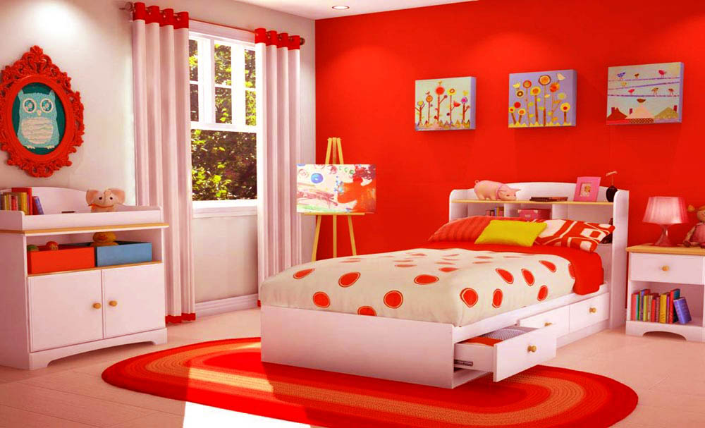 طراحی داخلی اتاق کودک،طراحی داخلی،طراحی داخلی اتاق2020،قرمز
